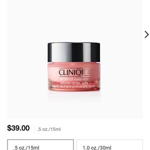 Clinique All About Eyes Rich Eye Cream .5 Oz NEW